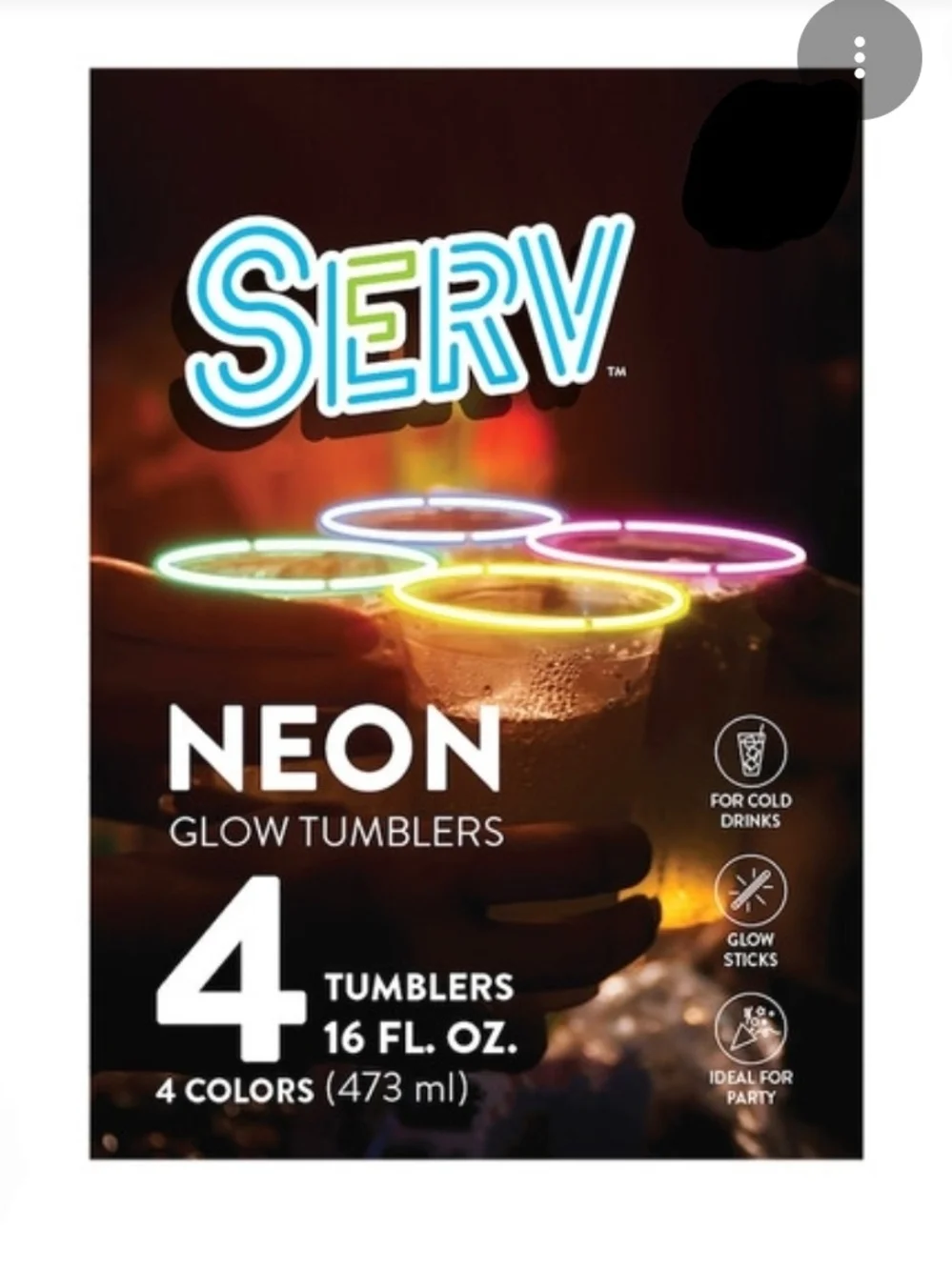 Neon Glow Tumblers - 4 Pack (Multicolor) BNIB